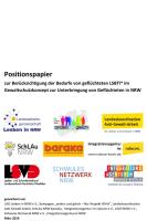 Cover Positionspapier: Bedarfe von geflüchteten LSBTI* im Gewaltschutzkonzept zur Unterbringung von Geflüchteten